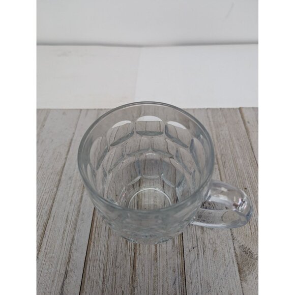 Arcoroc France Britannia 20 Oz Thumbprint Glass Mug 5” - Picture 2 of 5